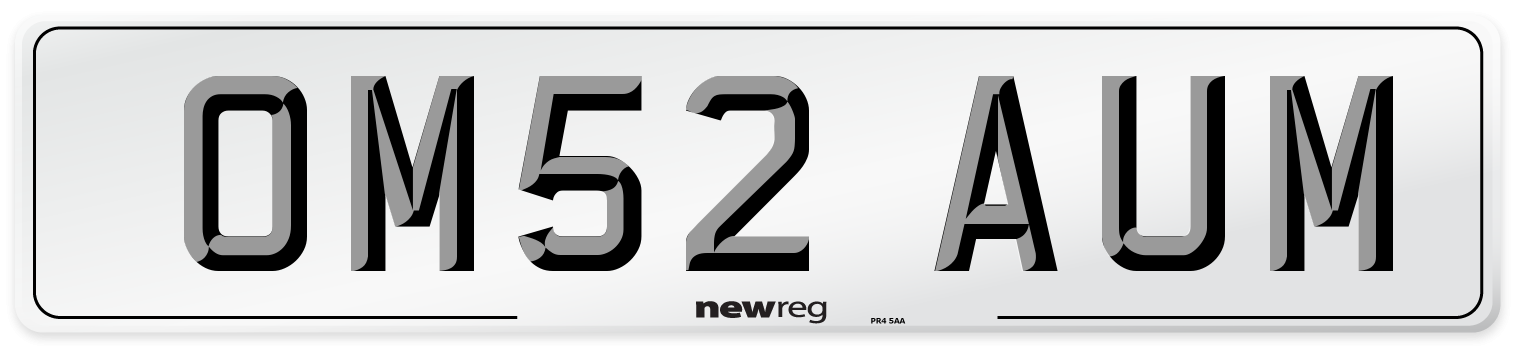 OM52 AUM Number Plate from New Reg